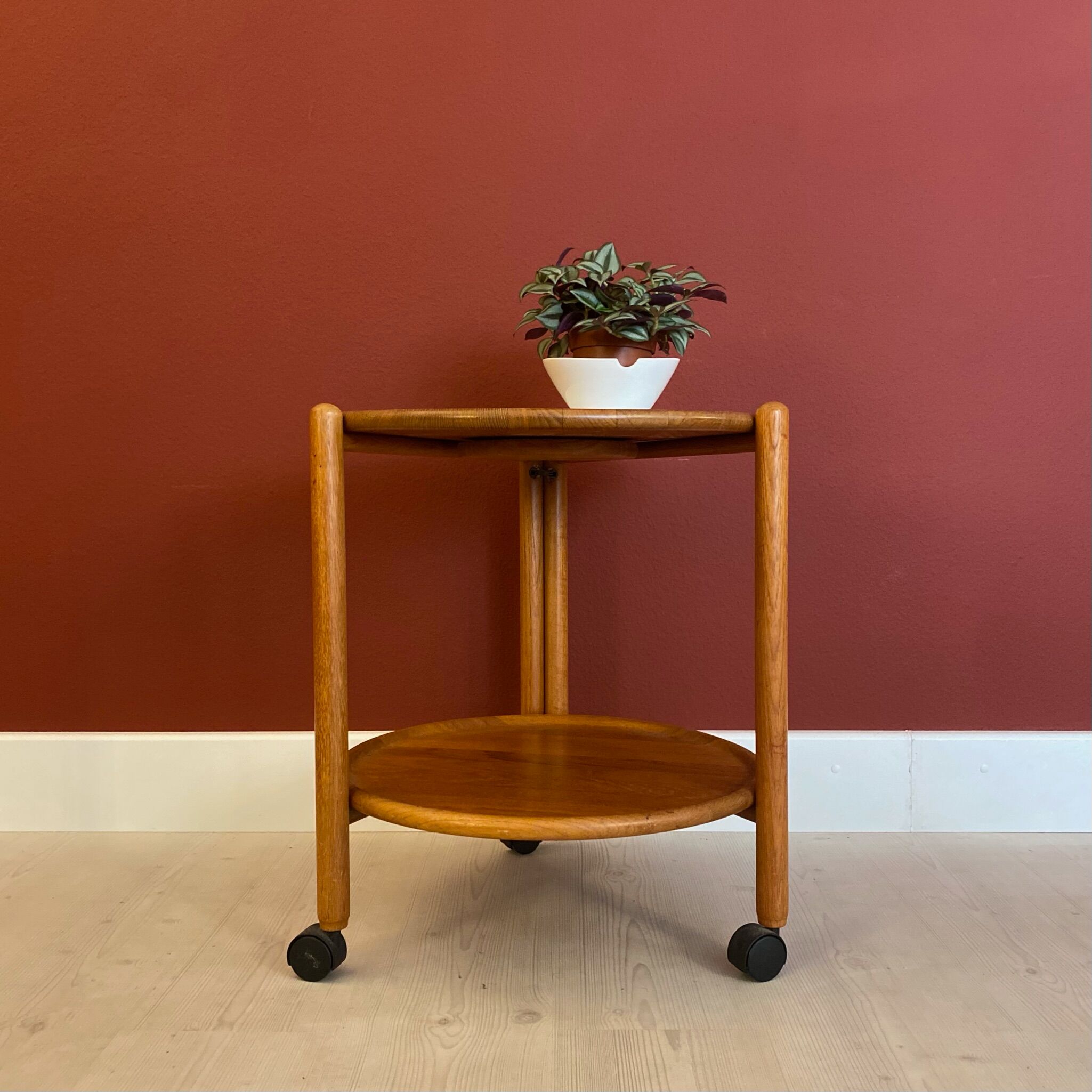 Danish midcentury foldable service trolley 60s