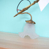 Golden opaline gooseneck wall lamp