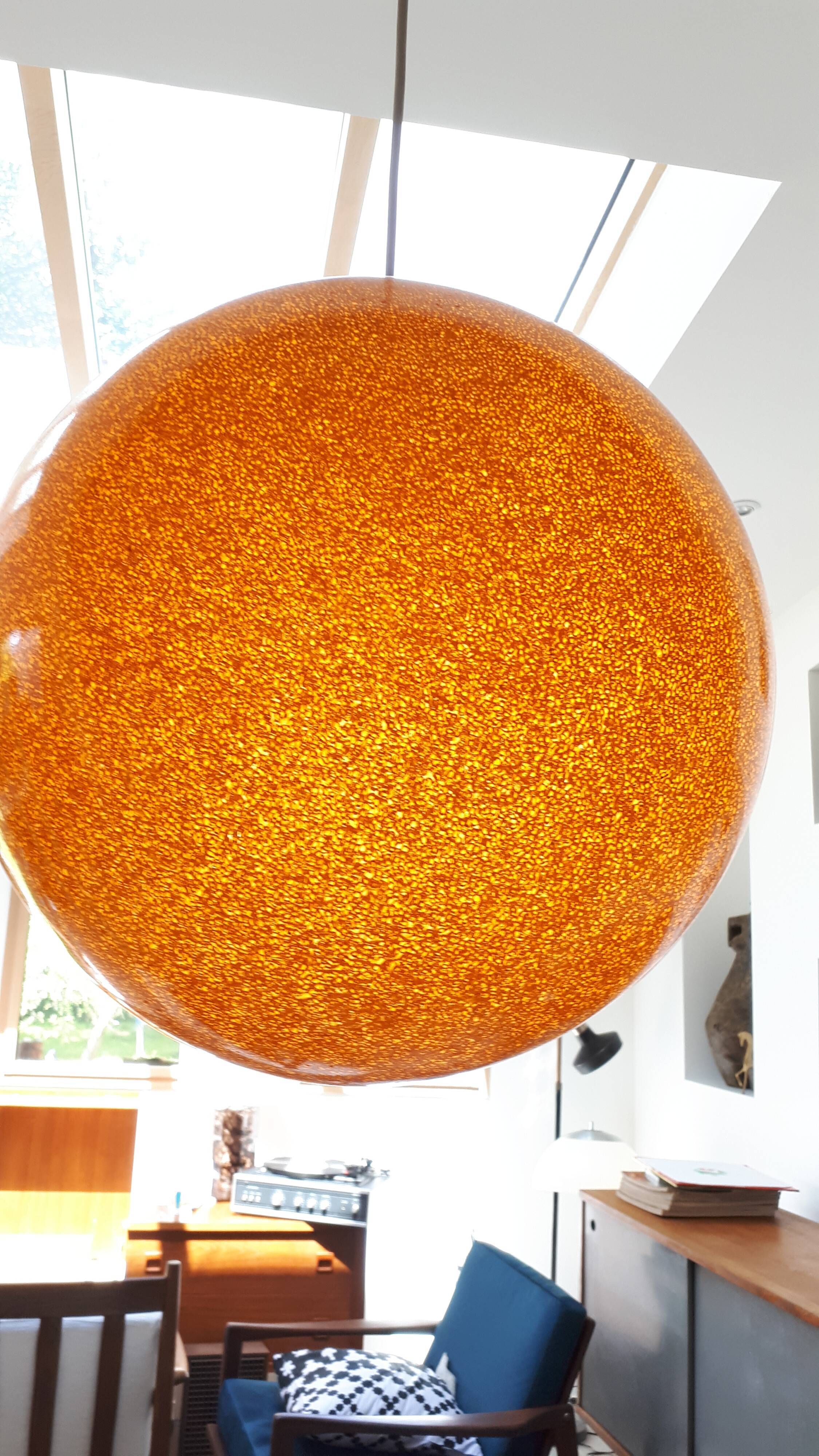 Globe Orange plastic style perspex, years 70/80