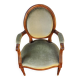 fauteuil médaillon vert
