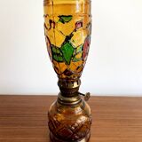 Small Sail Boat Brand Oil Lamp from Hong Kong, Amber Brown Glass