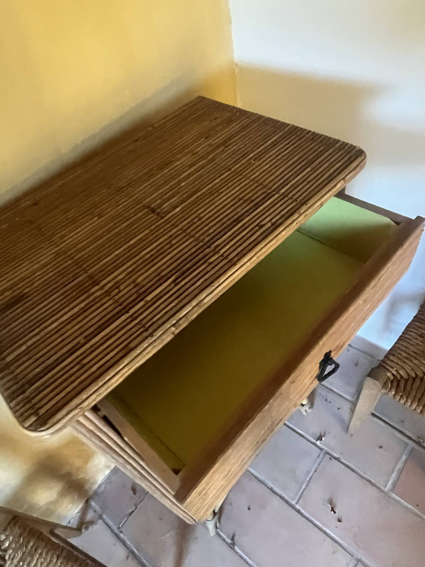Commode en rotin, années 60