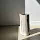 Petrified wood side table white tower black heart H:36cm D:17cm