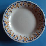Compotier - piedouche -  plat à gateau - ceramique hb cm - jaune et bleu roi