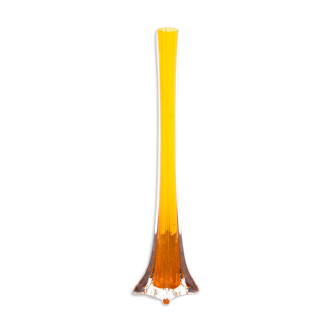 Vase en verre jaune, Pologne, années 1970