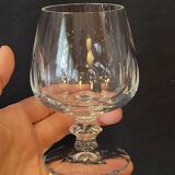 6 verres à cognac en cristal taillé côtes plates