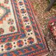 Antique Kazak Caucasian Carpet Wool 200x120 Vintage Blue Oriental Carpet 1900