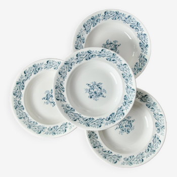 Assiettes XIXe terre de fer Longwy collection "Russe"