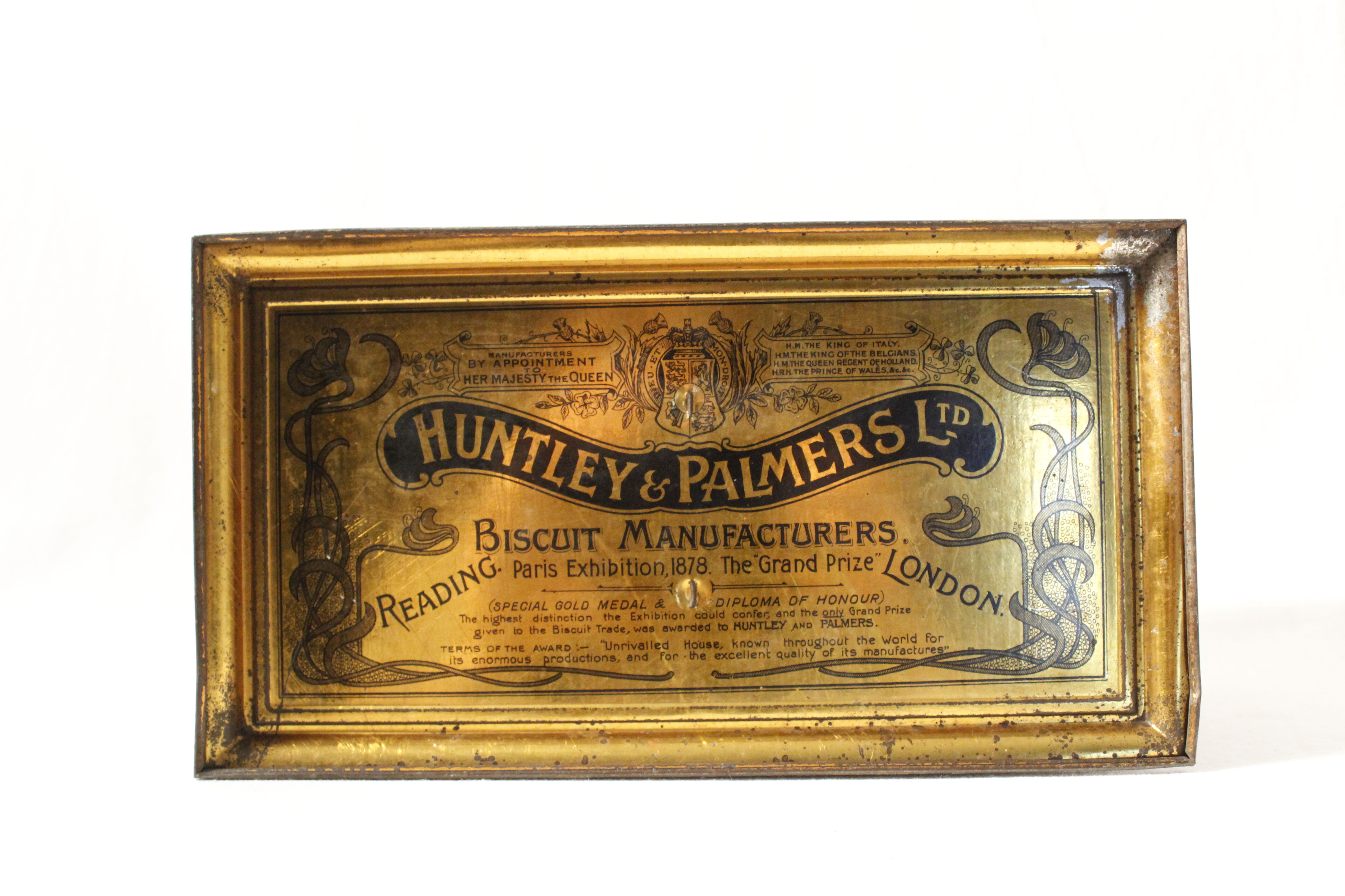 Antique Metal Cookie Tin - Huntley & Palmers