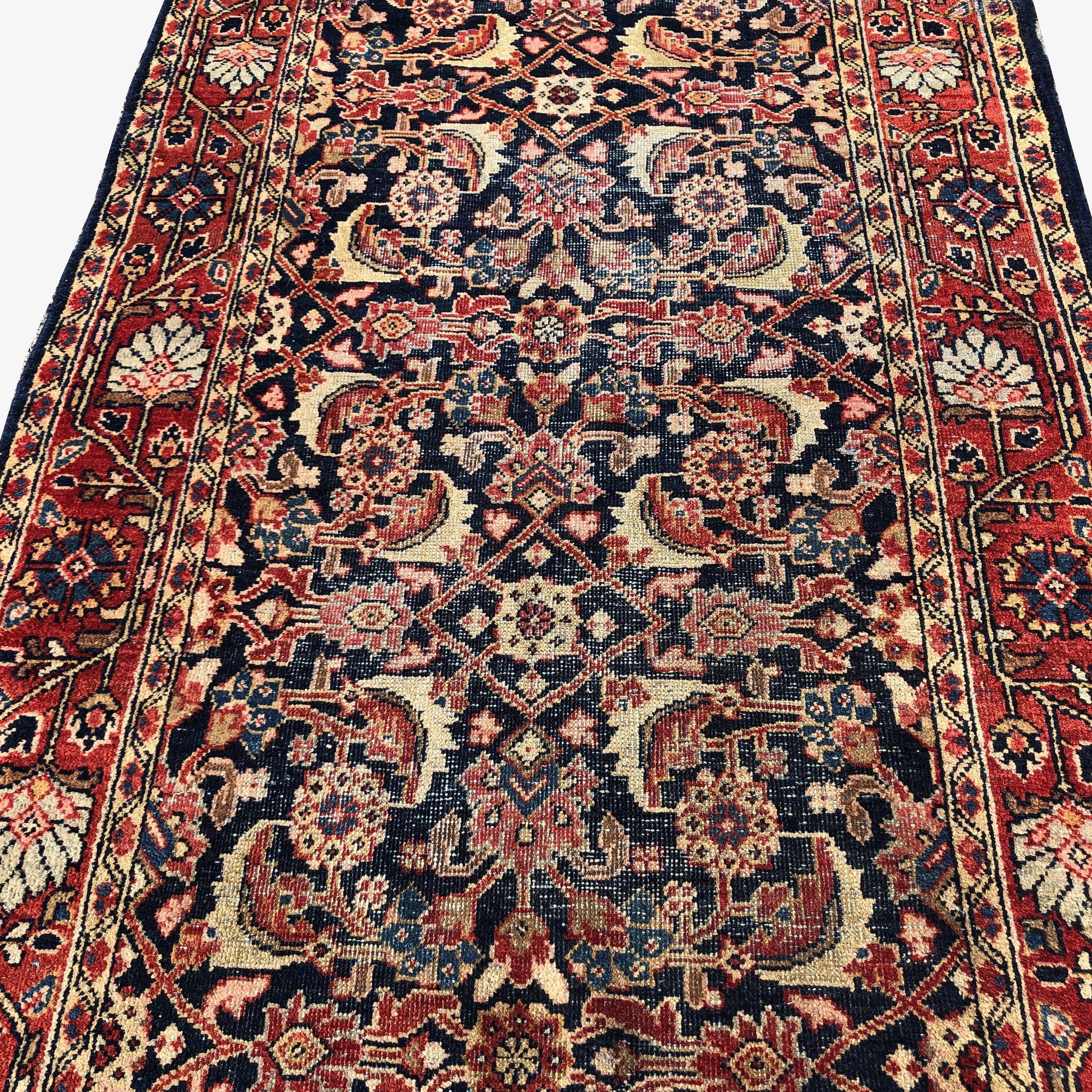 Oriental carpet iran persian Ancient MALAYER : 1.12 X 2.80 M
