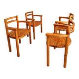 4× chaises de salle à manger brutalistes
