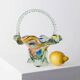 Multicolor Murano Glass Handle Bowl with Polka Dots, Ruffled Rim – 1970s Italian Mid-Century