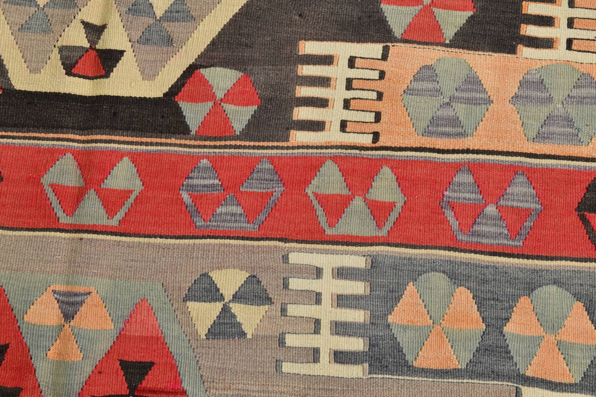 6x8 Kilim Multicolor Geometric Style Kilim Rug, 168x235 Cm