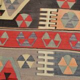 6x8 Kilim Multicolor Geometric Style Kilim Rug, 168x235 Cm