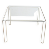 Table basse vintage à structure en métal courbé, 1960