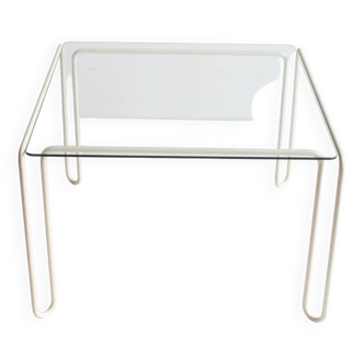 Table basse vintage à structure en métal courbé, 1960