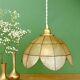 Vintage pendant light in mother-of-pearl and brass