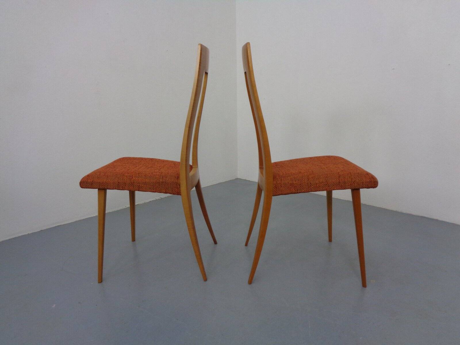 Cherry wood chairs by Ernst-Martin Dettinger, Germany, 1960s, set of 2.