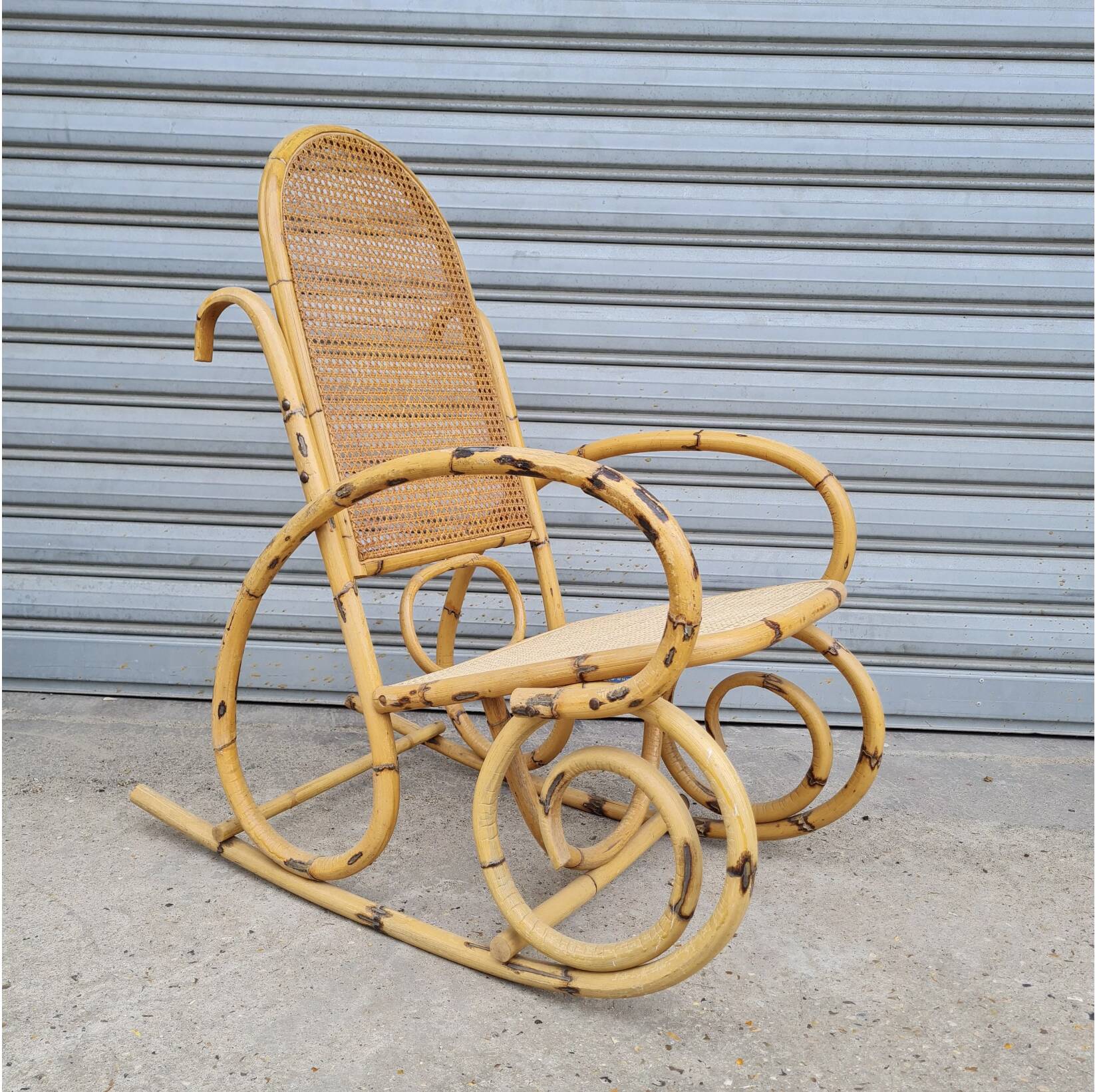Rattan flesh rocking chair