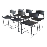 Set of 6 perforated steel chairs, 20th century design