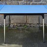 Blue formica set, a table and its 4 chairs, vintage, 60s
