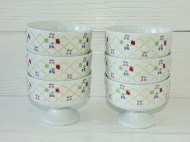 Lot 6 dessert cuts vintage porcelain 70/80