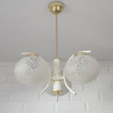 Vintage chandelier MCM Sputnik pendant lamp 1970s white hanging lamp
