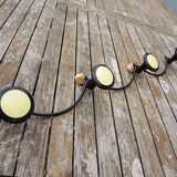 Old Wall Coat Rack 4 Black & Yellow Hooks