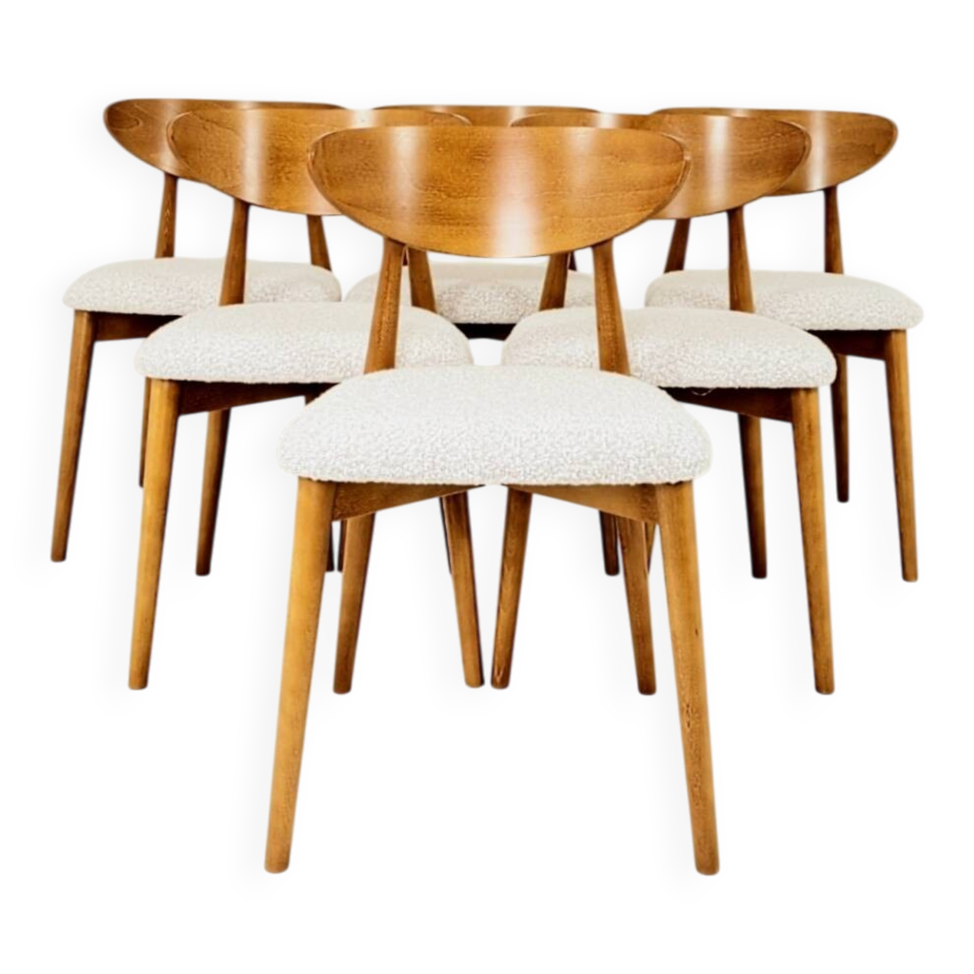 Chaises de salle à manger Lot de 6 pearl bouclé