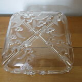 Large dish has a thick glass compartment deco lacased