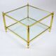 Vintage Coffee Table in Massive Brass and 70s Glass