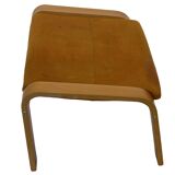 Vintage ikea poang tan leather cantilever footstool ottoman design