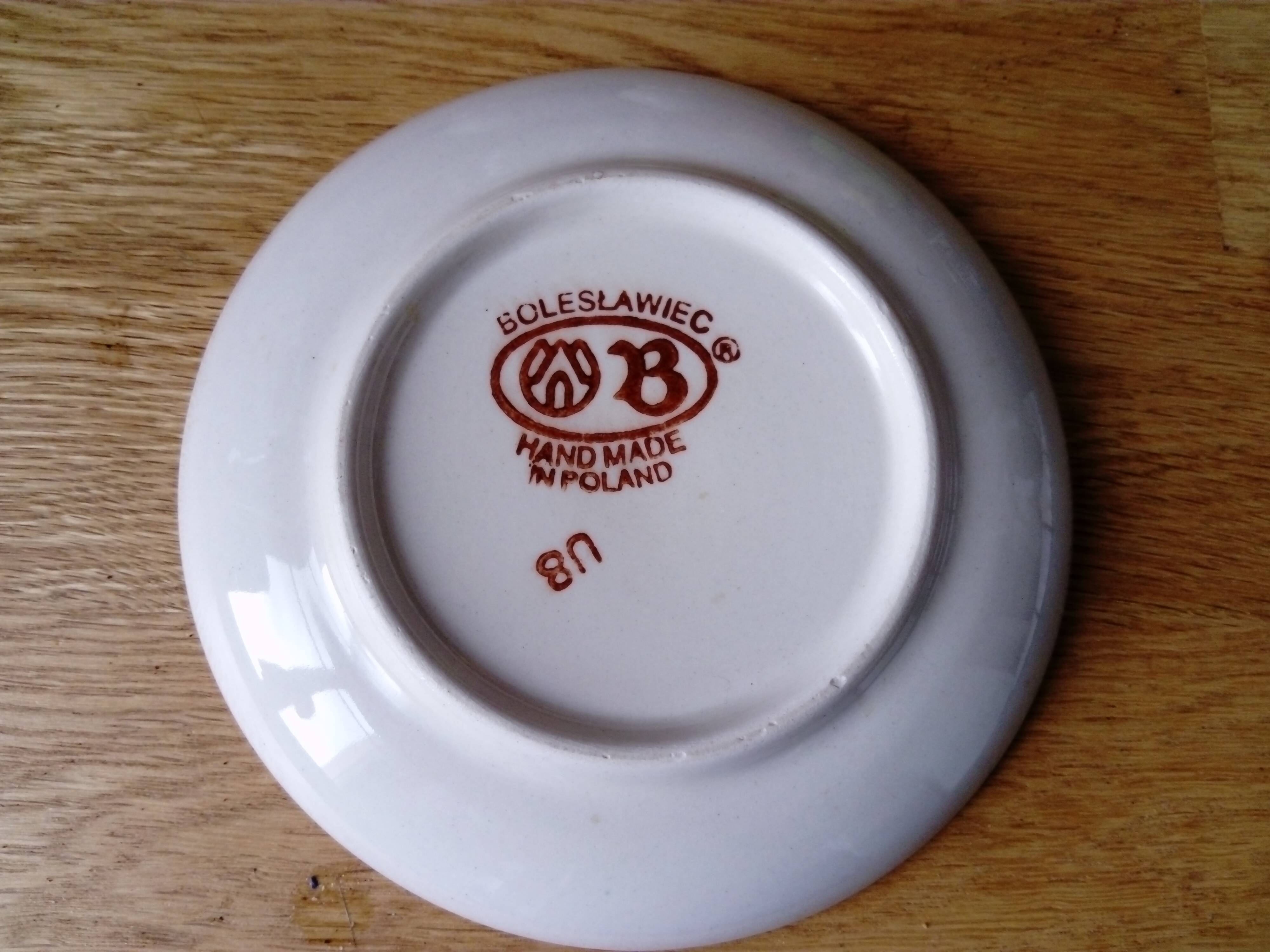 Hand-painted ceramic bell butter dish. Poland
