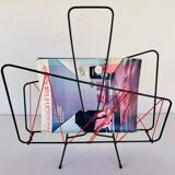 Vintage black metal magazine rack circa 19