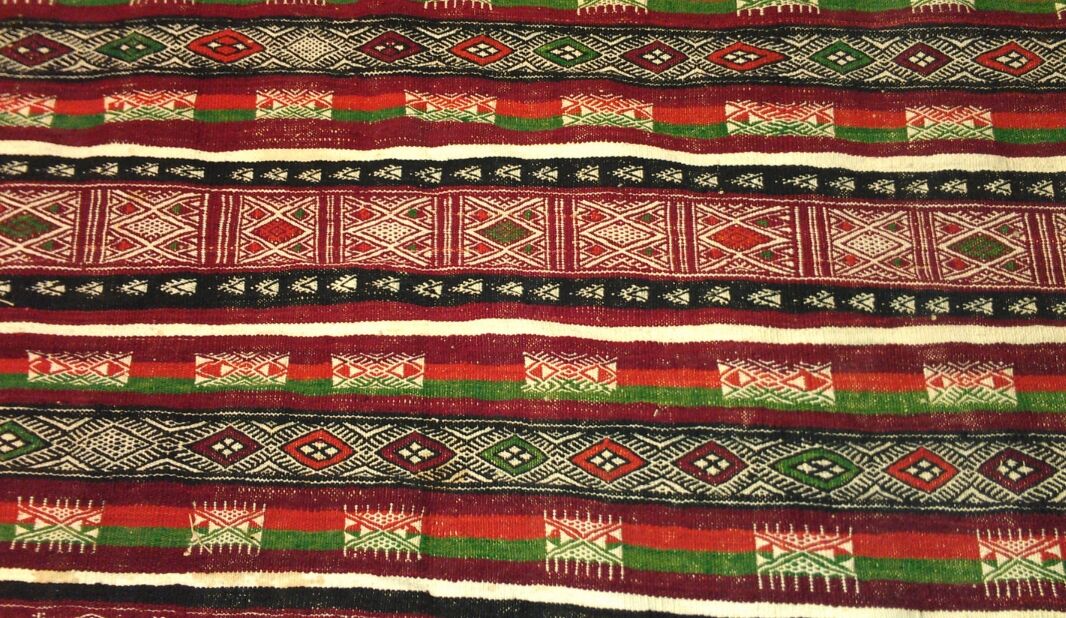 Berber carpet multicoloured wool 185 x 165 cm