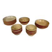 Lot vaisselle Gien grès vintage France 14 pièces bols assiettes saladi