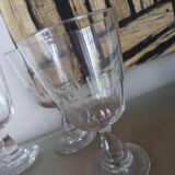 4 large crystal glasses from the end of the 19th century to the beginning of the 20th century