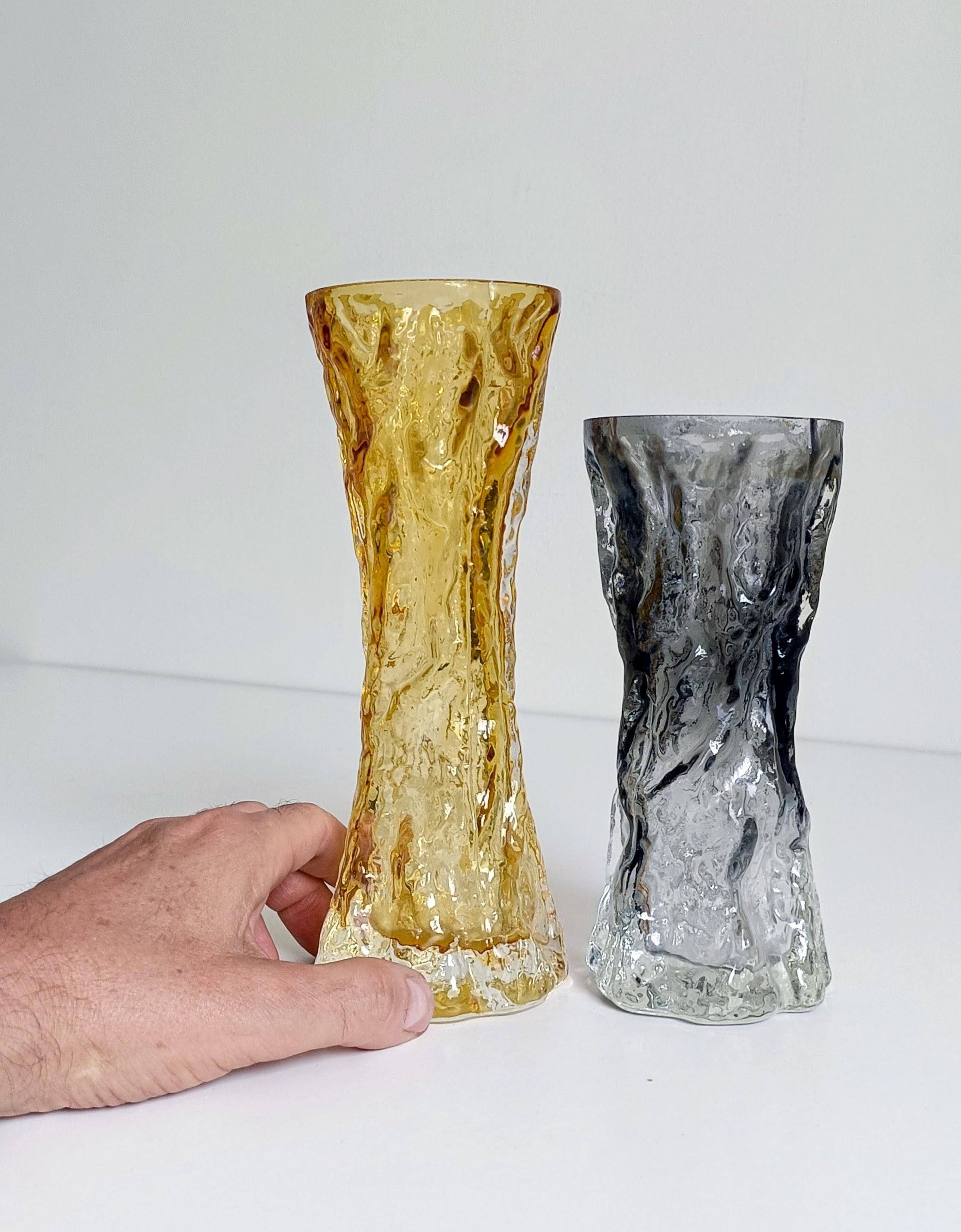 1970s Brutalist Art Glass Vases by Kurt Wokan, Handmade in Germany