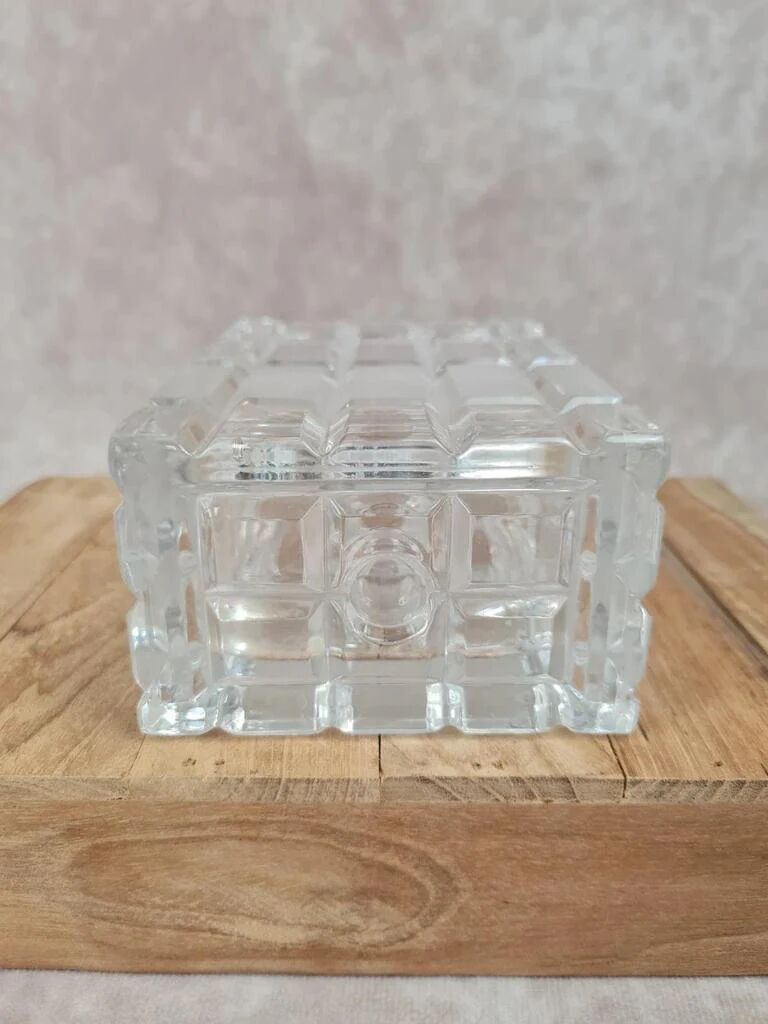 Vintage glass vase with geometric design