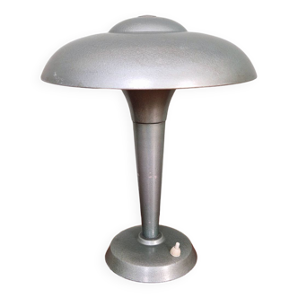 Lampe de bureau Bauhaus en métal gris/vert, années 1930