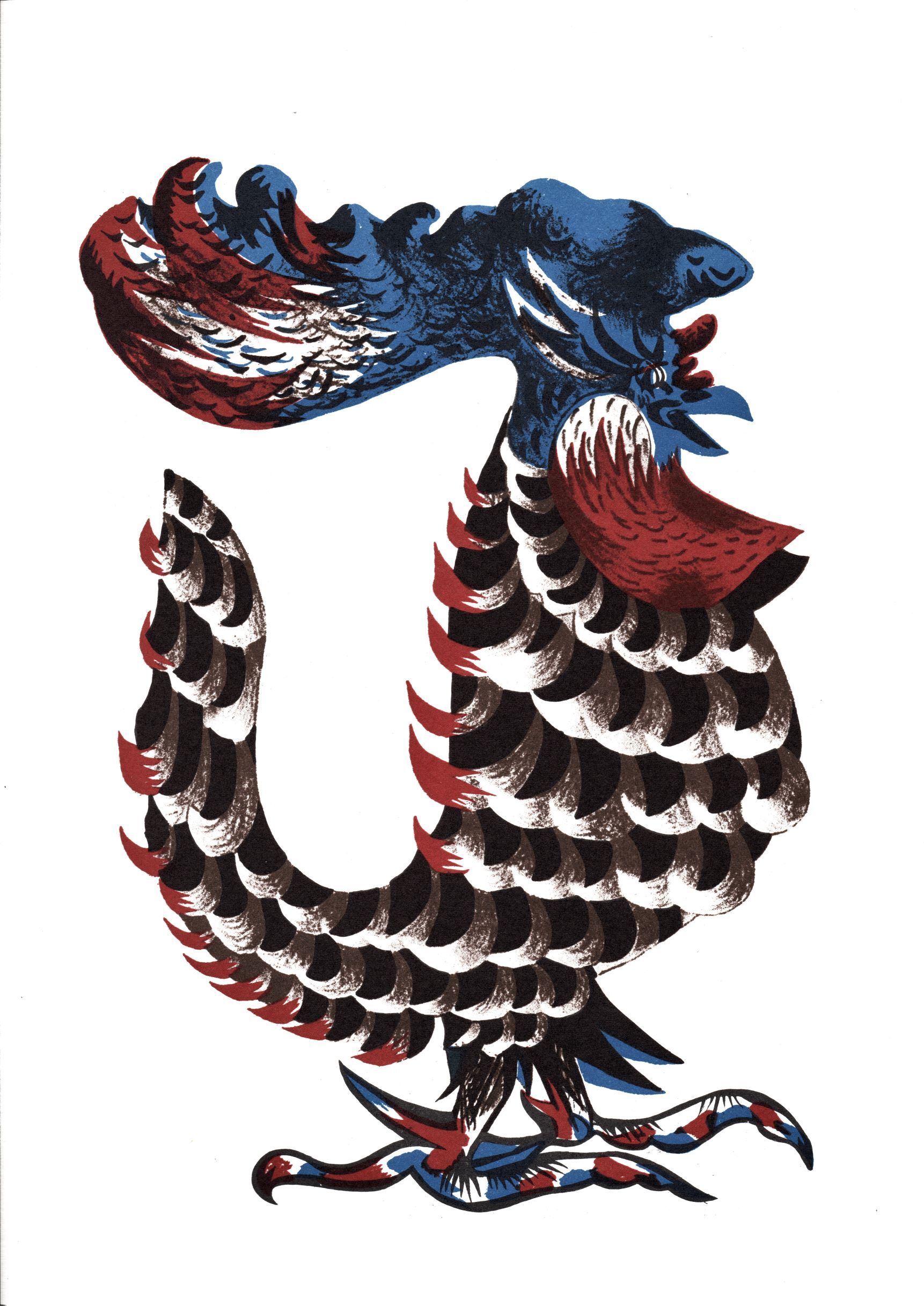 Original lithograph Jean Lurçat "Coq de Grésivaudan"