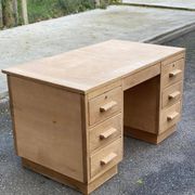 Bureau administratif extensible rénové en chêne du XIXème 130cm