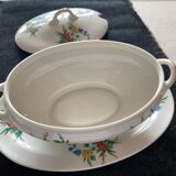 2 plats de service et 1 saucière en porcelaine ancienne de Limoges