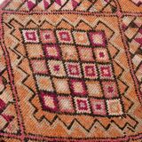 Fuchisa & Burgundy Turkish Runner Rug, One of a Kind Hallway Runner