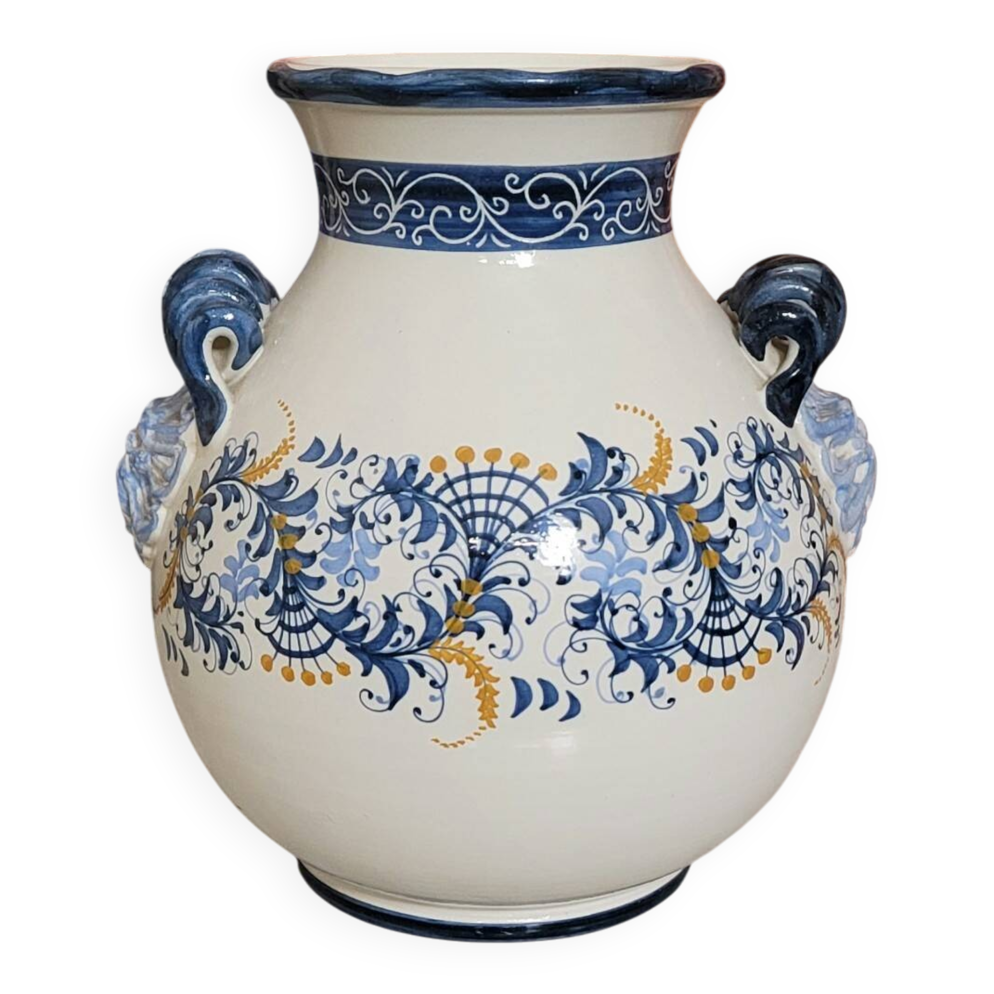 Gros vase en faïence italienne époque XXe