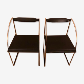 Chaises cuir noire