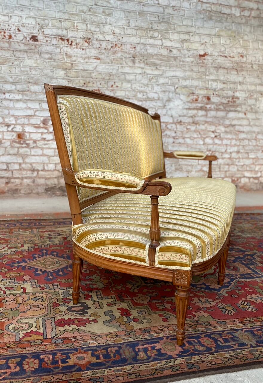 Beech Sofa Period Louis XVI XVIII Th Century