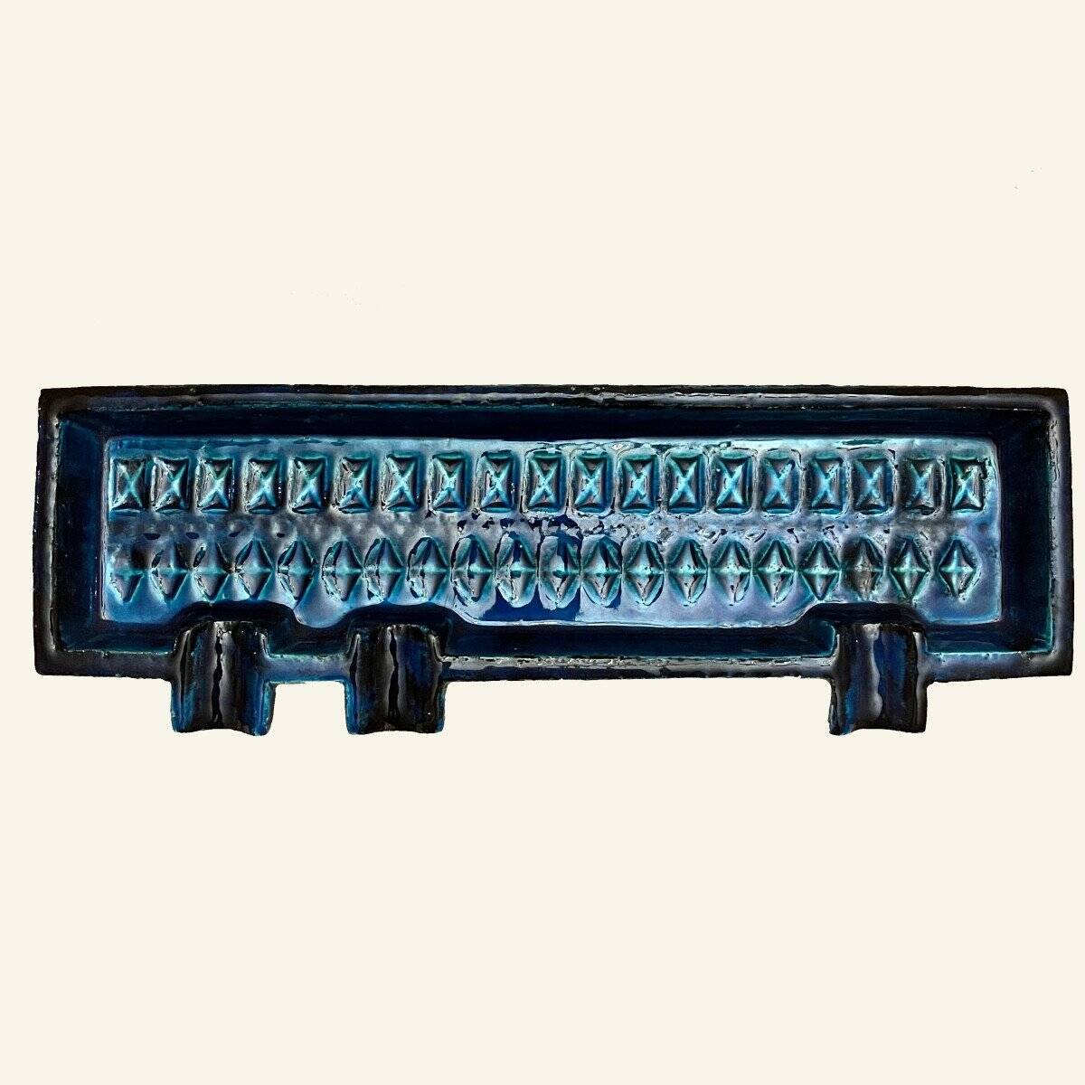 Aldo Londi for Bitossi - Rare Large Ashtray / Cigar Tray in Rimini Blu - 1960s