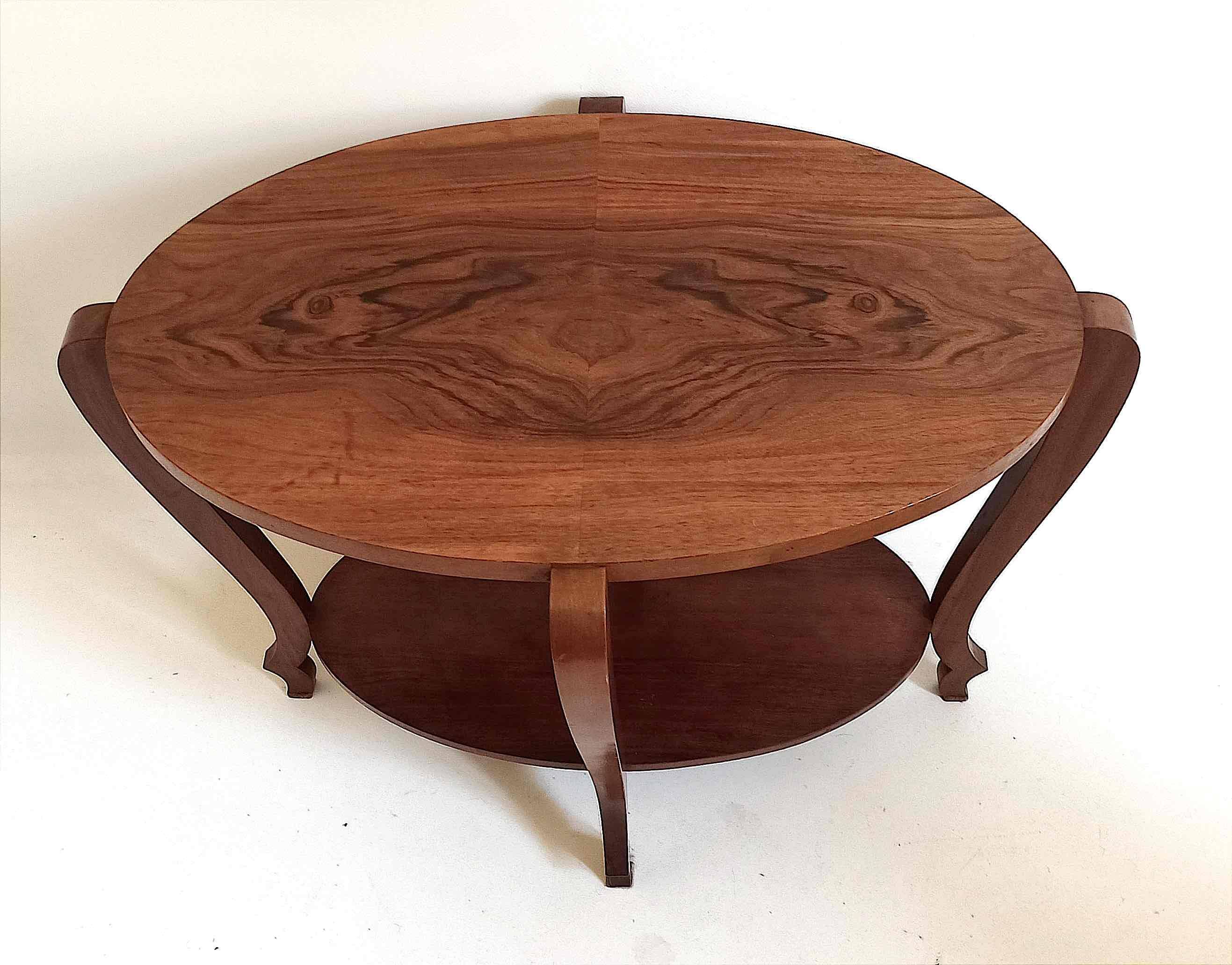 Art Deco oval pedestal table Width 80 cm