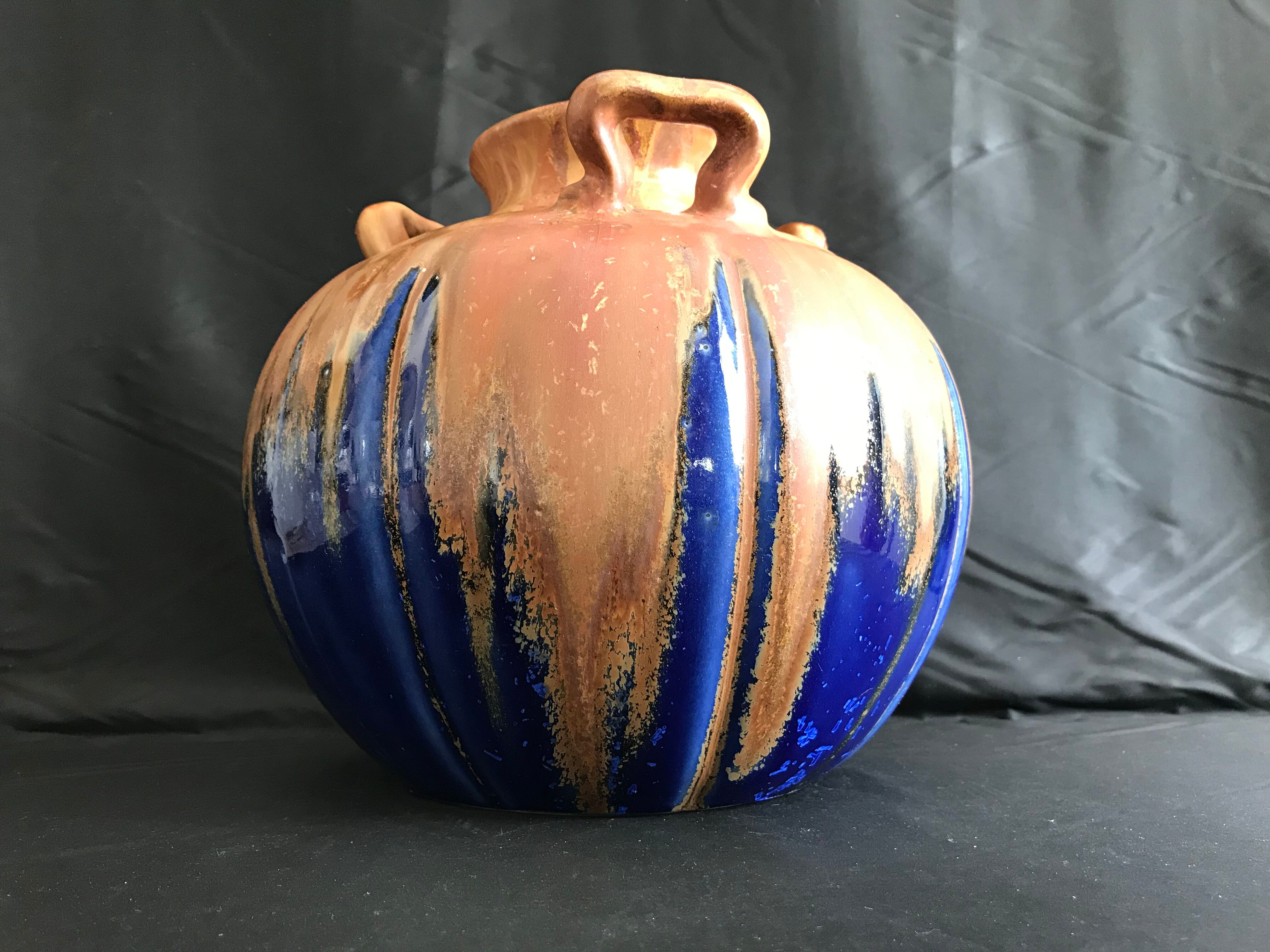 Vase with 3 handles - Gilbert Méténier - Fabrique Méténier à Gannat Art deco - art stoneware